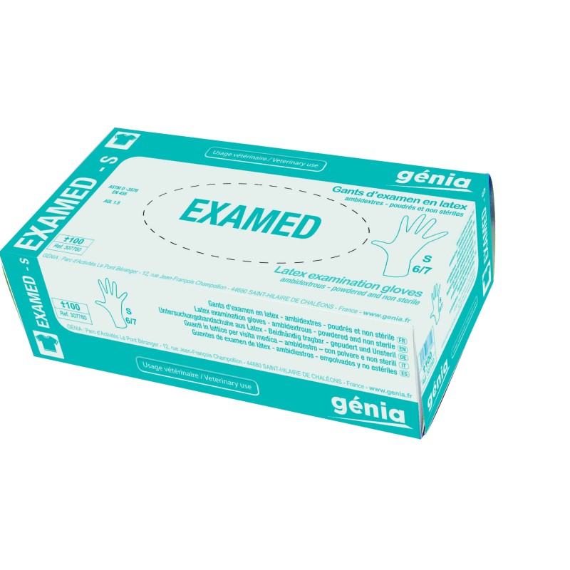 EXAMED T.L-8/9 GANTS LATEX POUDRES